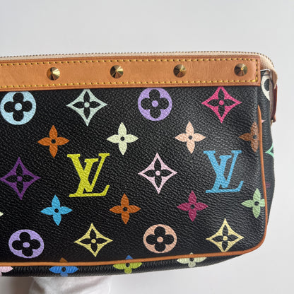 Louis Vuitton x Takashi Murakami Black Multicolor Pochette