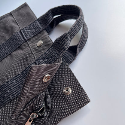 Hermes Herline PM Gray Canvas Tote Bag