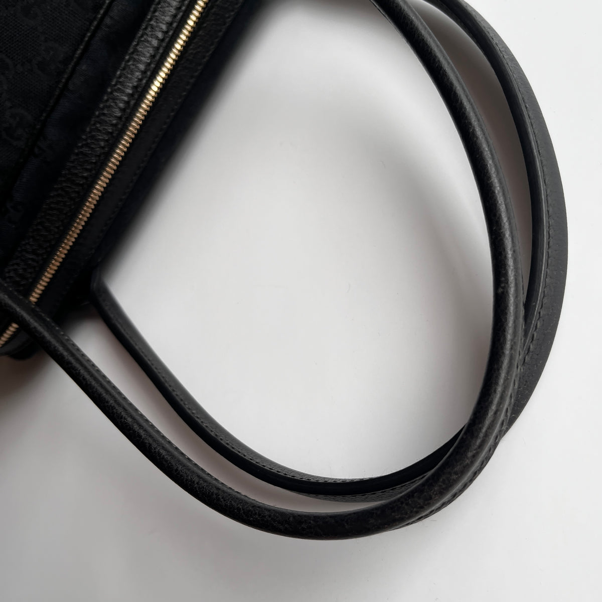 Gucci Princy Black Canvas Sherry Line Shoulder Bag