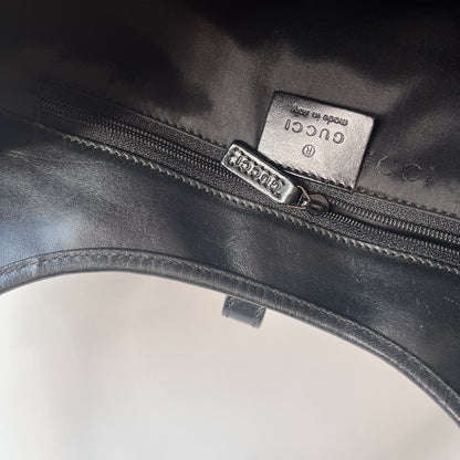 Gucci Vintage Black Jackie Canvas Shoulder Bag