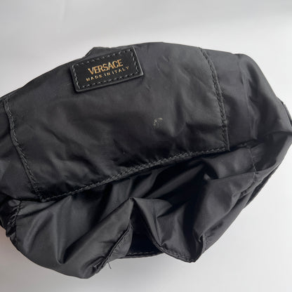 Versace Black Nylon Bucket La Medusa Crossbody Bag