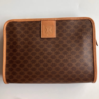 Celine Vintage Macadame Coated Canvas Clutch