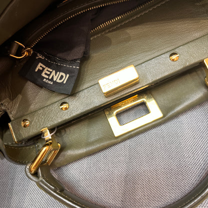 Fendi Peekaboo Mini Olive Green Crossbody Bag