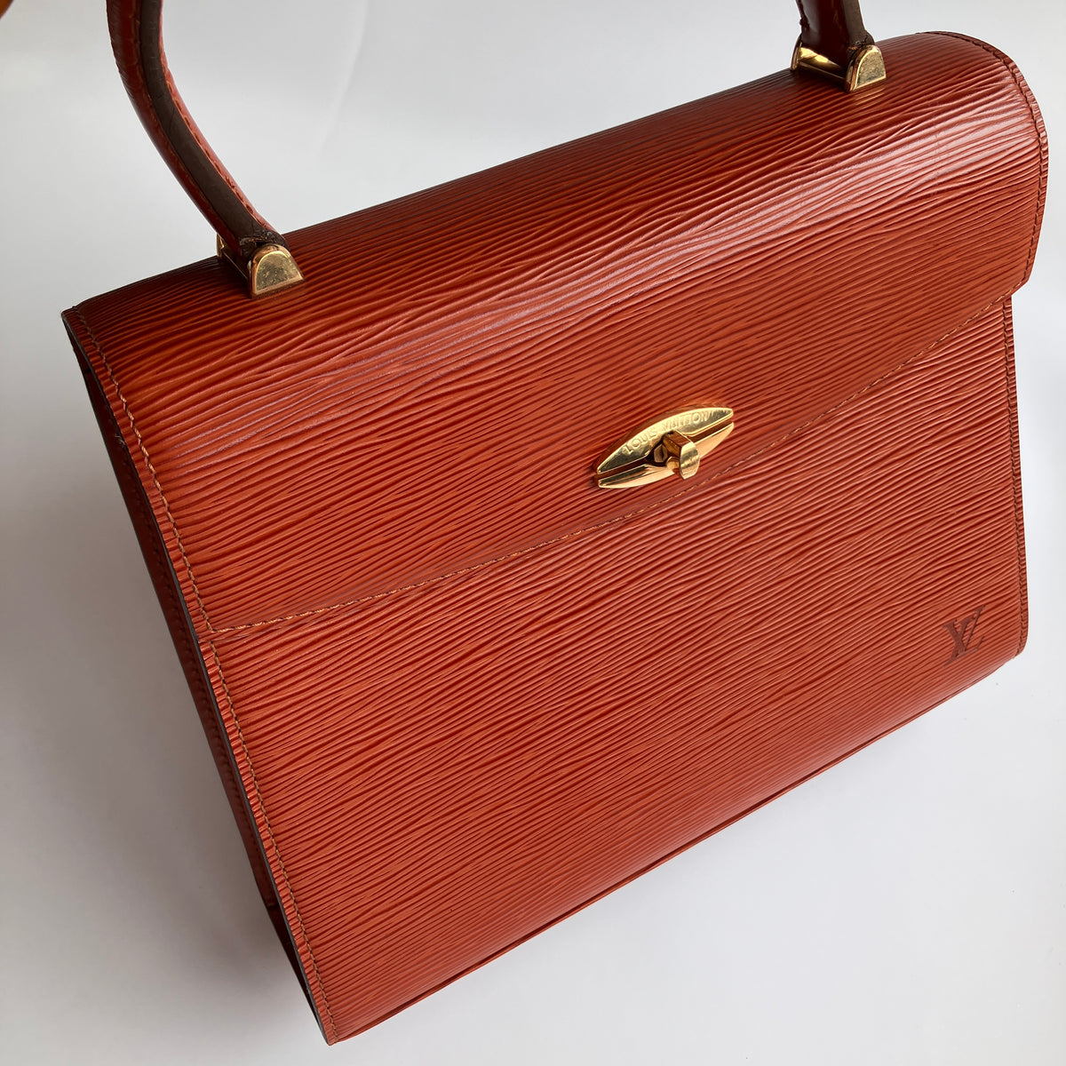 Louis Vuitton Vintage Malesherbes Brown Epi Top Handle Bag
