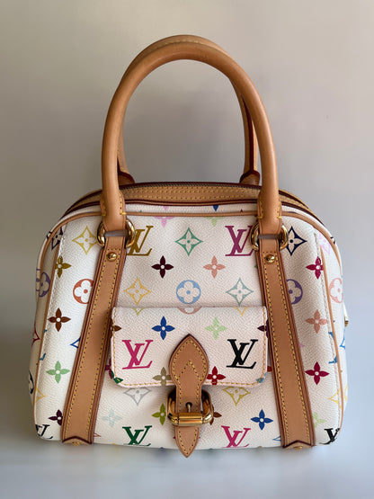 Louis Vuitton x Takashi Murakami White Multicolor Priscilla Handbag