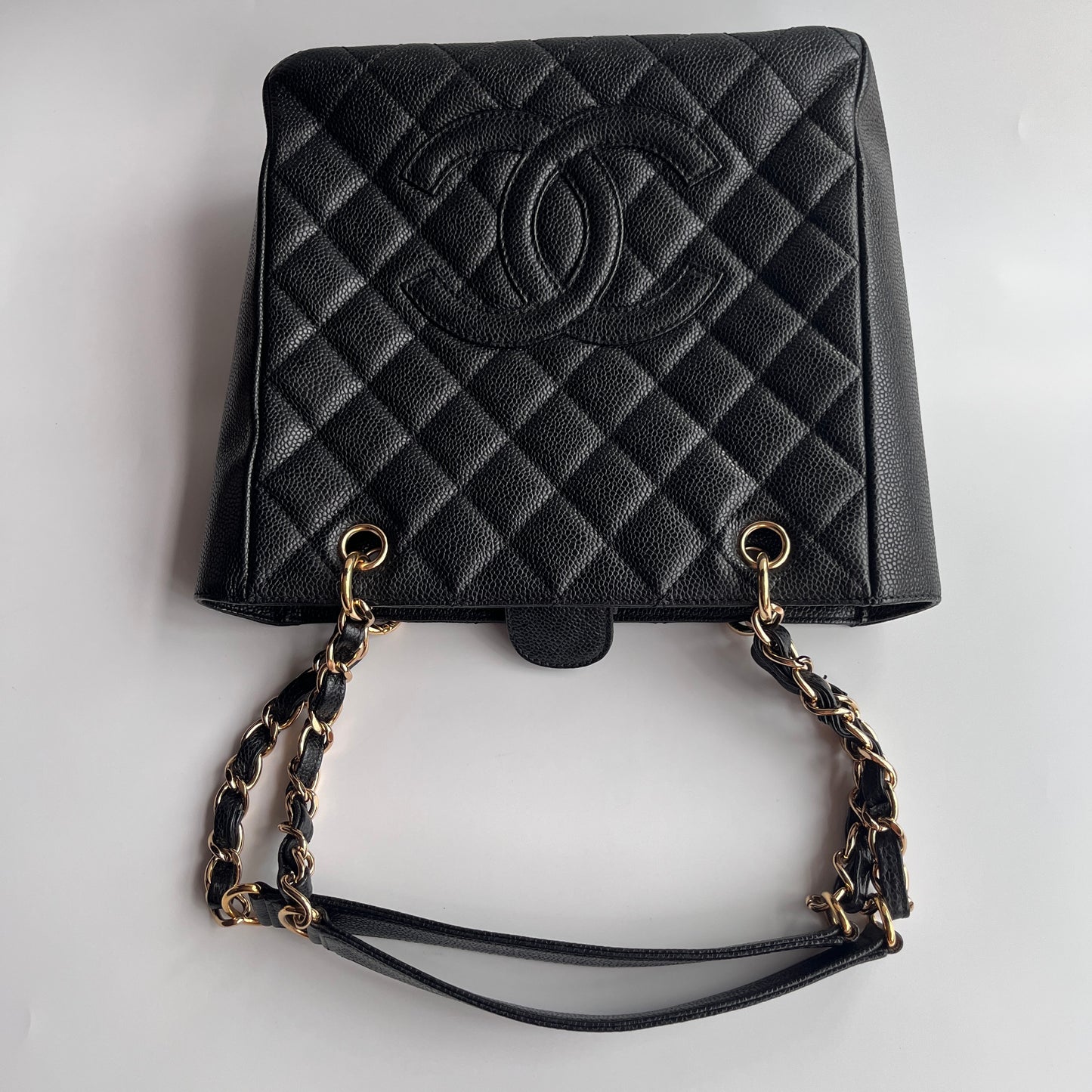Chanel Vintage Black Caviar PST Tote Bag