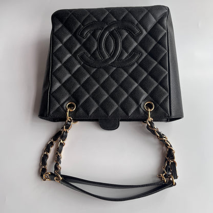 Chanel Vintage Black Caviar PST Tote Bag