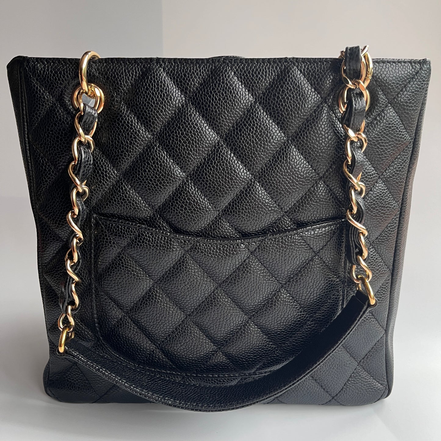 Chanel Vintage Black Caviar PST Tote Bag