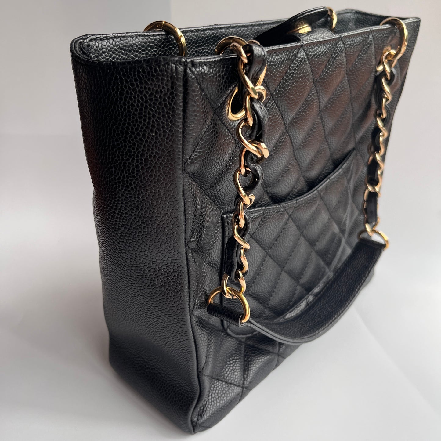 Chanel Vintage Black Caviar PST Tote Bag