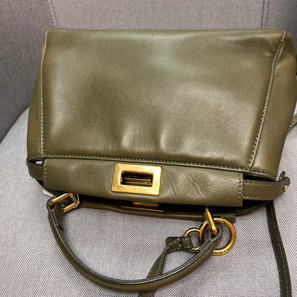 Fendi Peekaboo Mini Olive Green Crossbody Bag