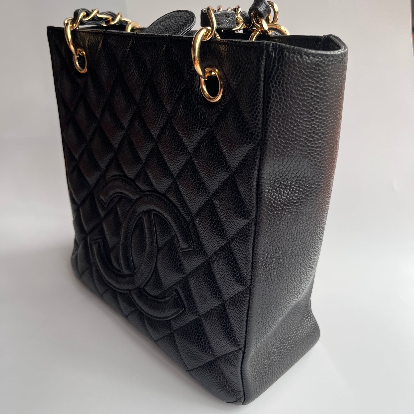 Chanel Vintage Black Caviar PST Tote Bag