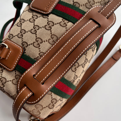 Gucci Canvas Mini Boston Crossbody Bag
