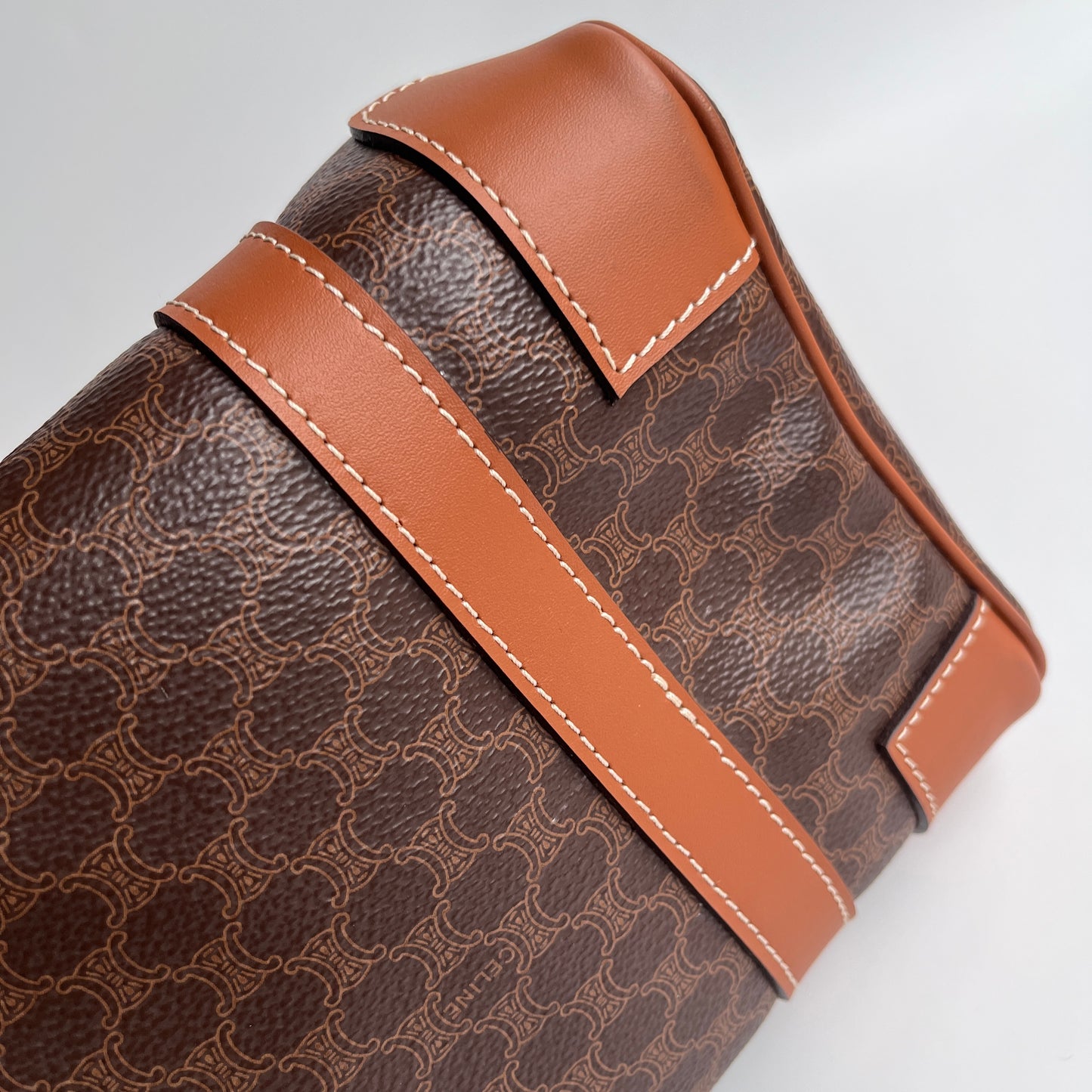 Celine Vintage Macadam Coated Canvas Boston Bag