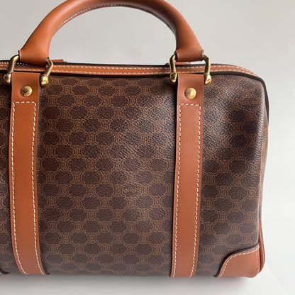 Celine Vintage Macadam Coated Canvas Boston Bag