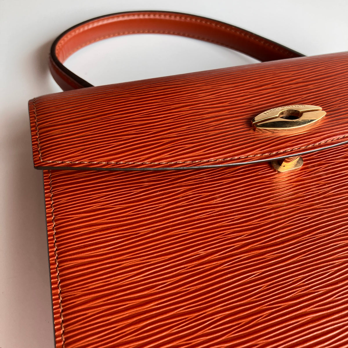 Louis Vuitton Vintage Malesherbes Brown Epi Top Handle Bag
