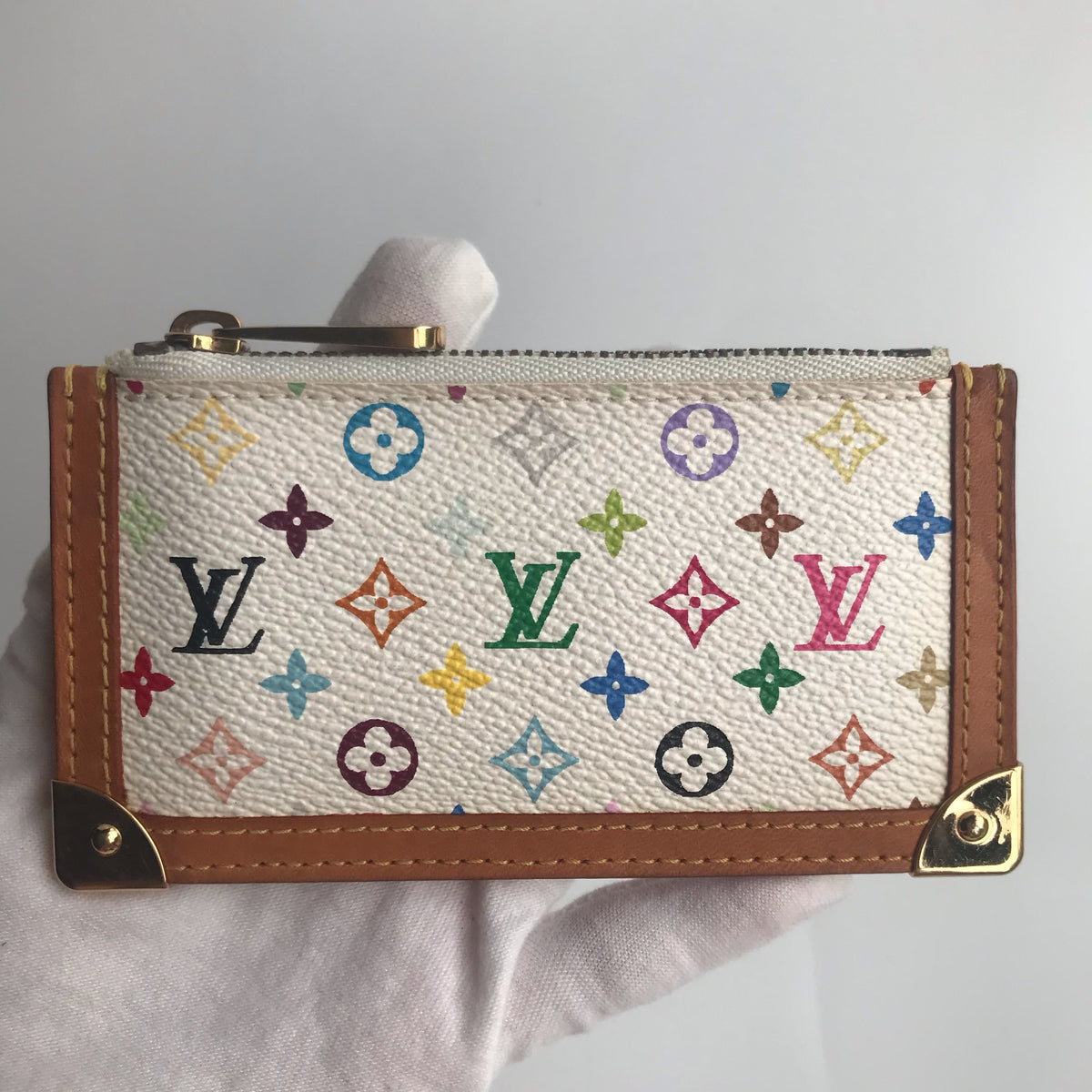Louis Vuitton Monogram Multicolor Pochette Cles White