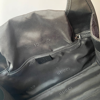 Gucci Vintage Black Jackie Canvas Shoulder Bag