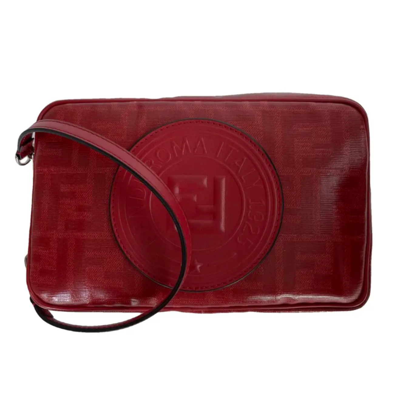 Fendi RED CAMERA POUCH WITH WRISTLET