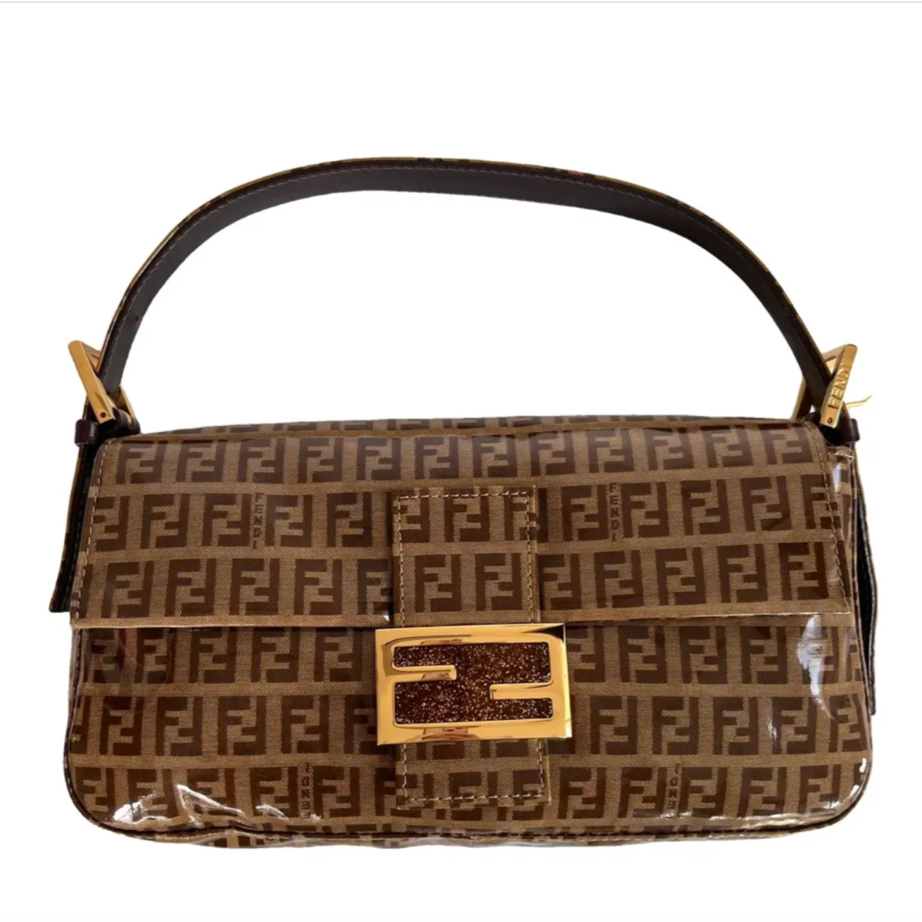 Fendi Zucca Baguette PVC Shoulder Bag