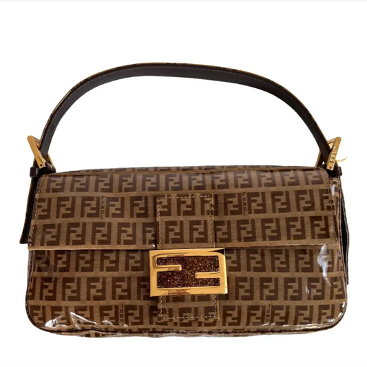 Fendi Zucca Baguette PVC Shoulder Bag
