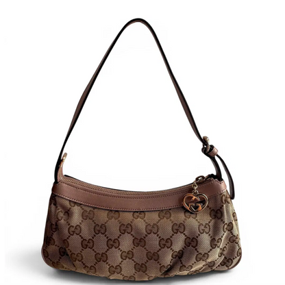 Gucci Vintage Lovely Heart Charm GG Pochette Singapore