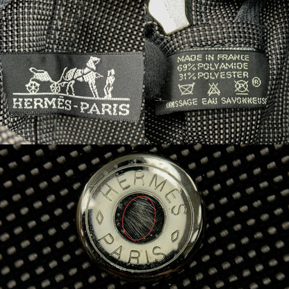 where is Hermes Herline PM Gray Canvas Tote Bag tag?