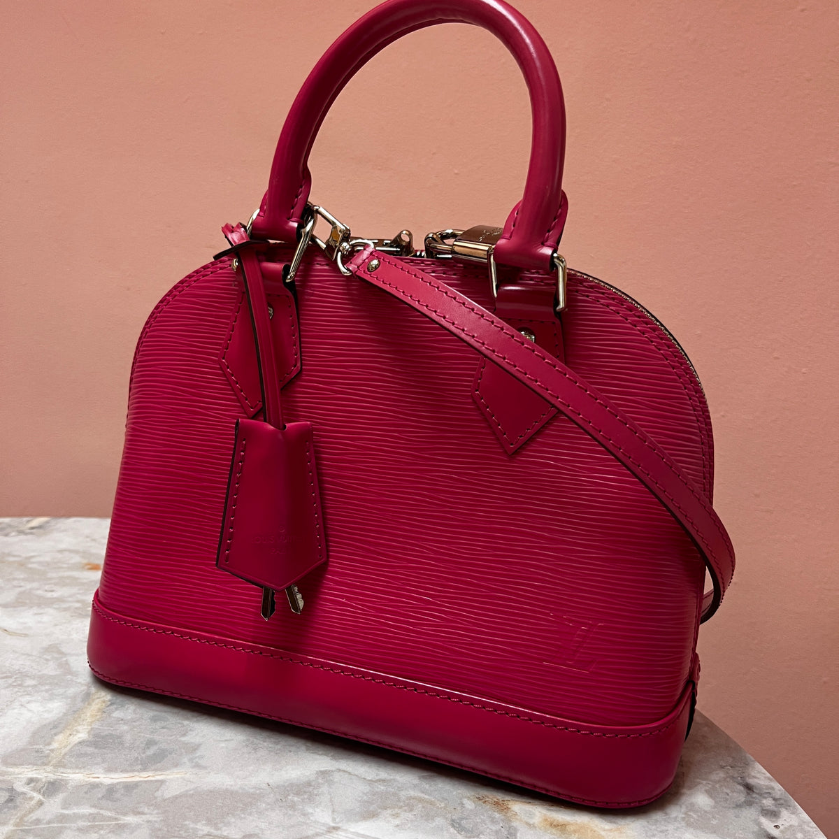 Louis Vuitton Alma BB Hot Pink Epi Leather Crossbody Bag