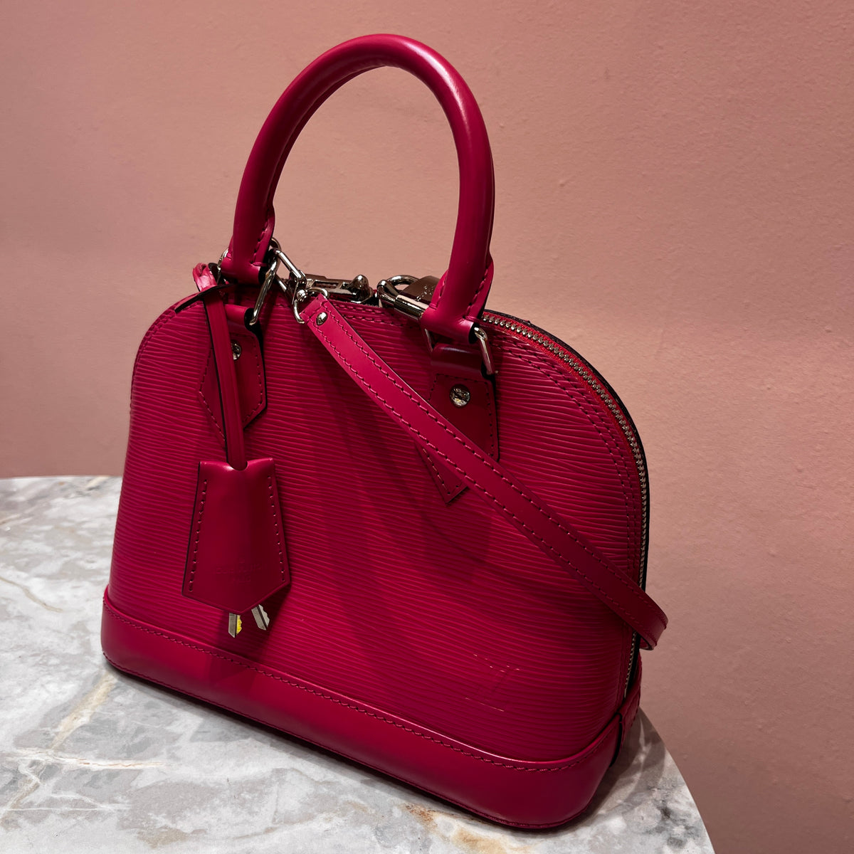 Louis Vuitton Alma BB Hot Pink Epi Leather Crossbody Bag