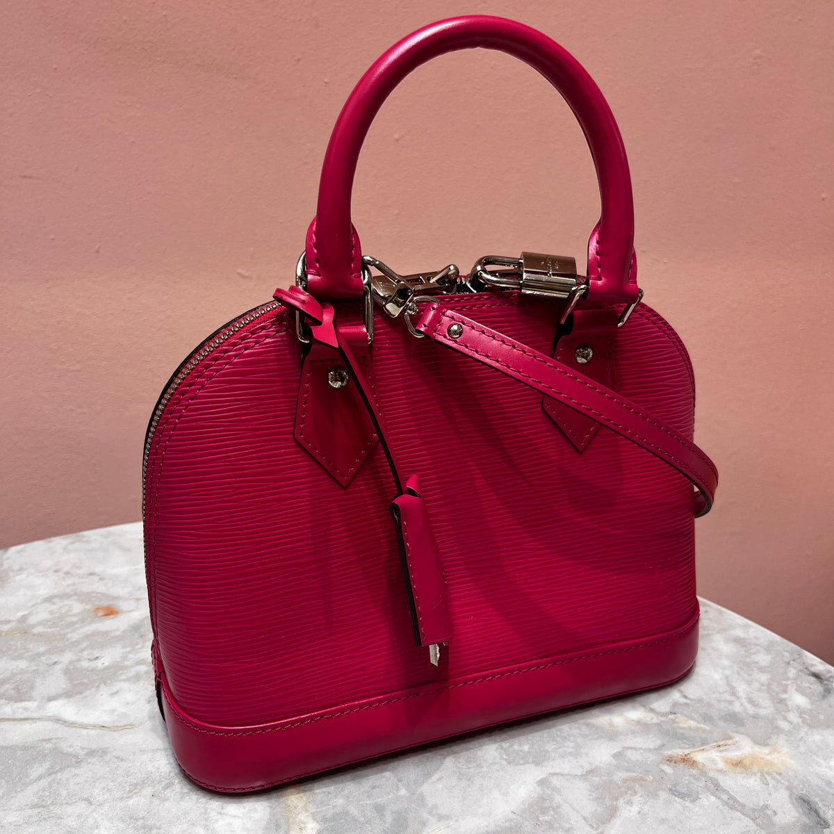 Louis Vuitton Alma BB Hot Pink Epi Leather Crossbody Bag