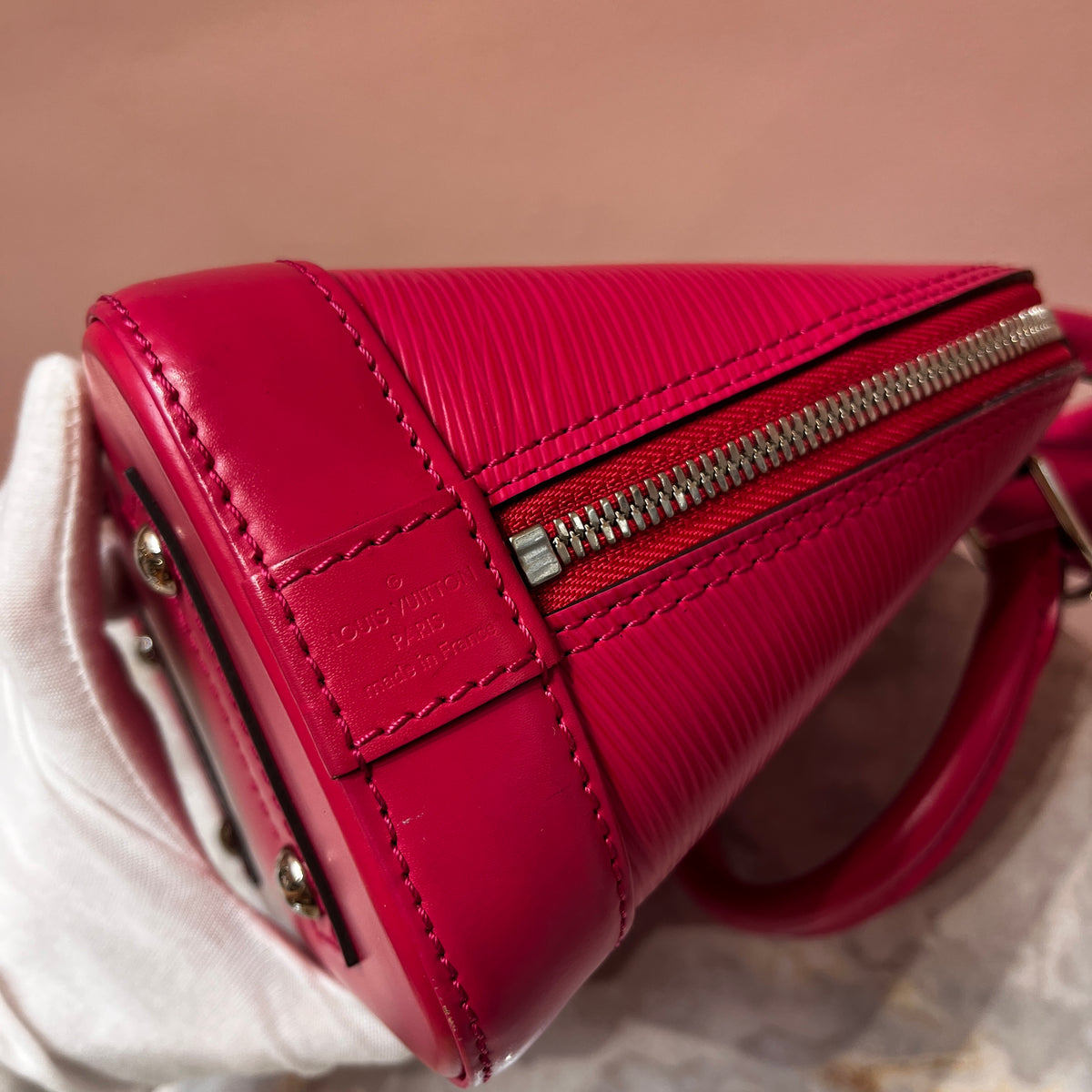 Louis Vuitton Alma BB Hot Pink Epi Leather Crossbody Bag