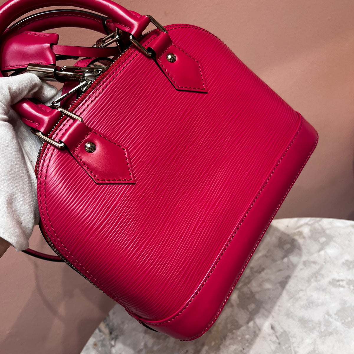 Louis Vuitton Alma BB Hot Pink Epi Leather Crossbody Bag
