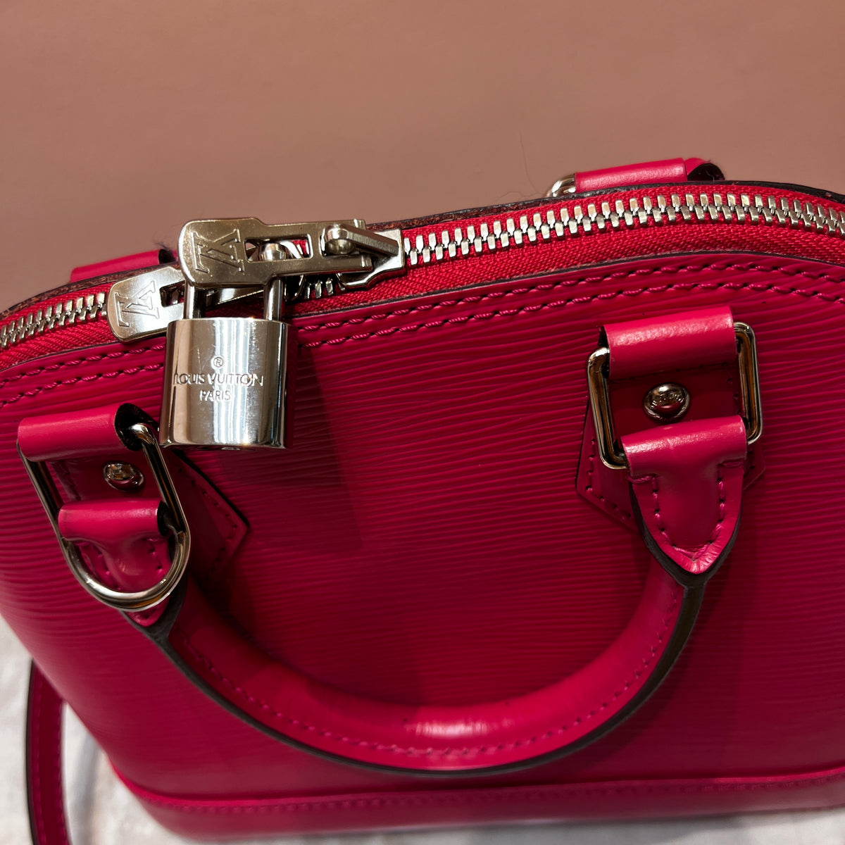 Louis Vuitton Alma BB Hot Pink Epi Leather Crossbody Bag