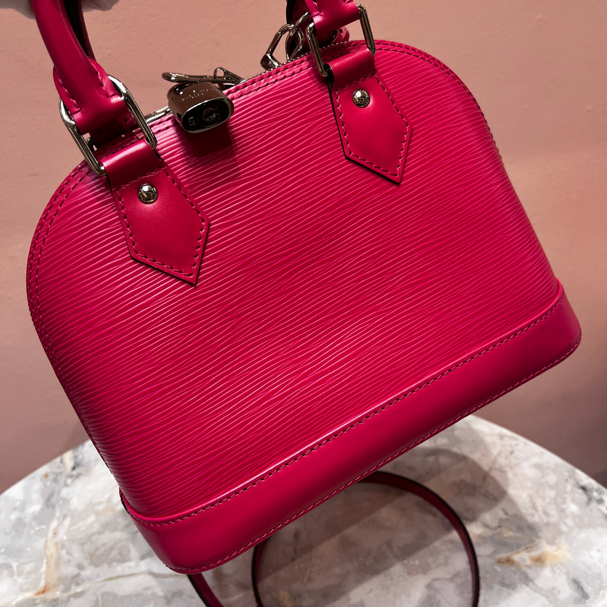 Louis Vuitton Alma BB Hot Pink Epi Leather Crossbody Bag