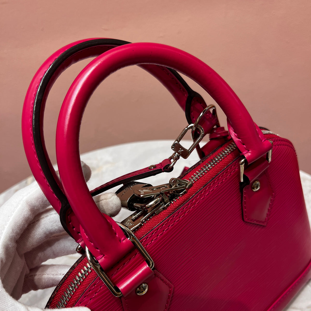 Louis Vuitton Alma BB Hot Pink Epi Leather Crossbody Bag