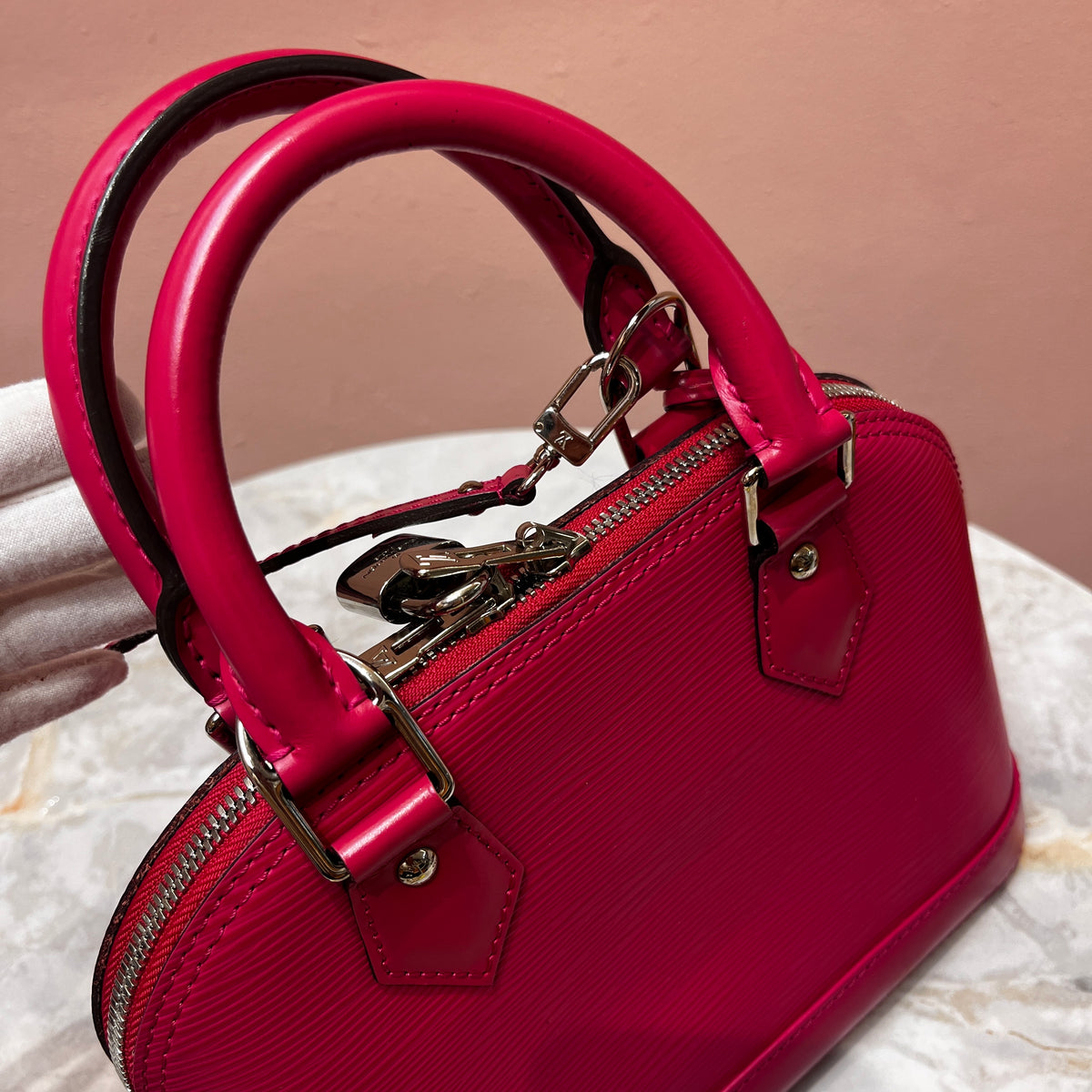 Louis Vuitton Alma BB Hot Pink Epi Leather Crossbody Bag