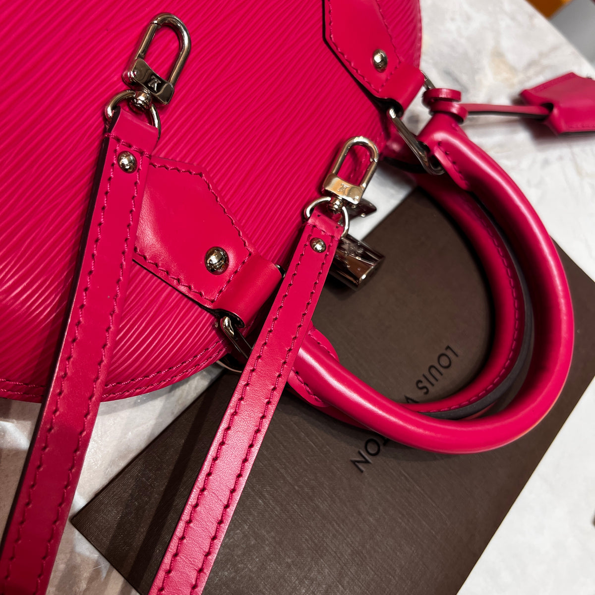 Louis Vuitton Alma BB Hot Pink Epi Leather Crossbody Bag