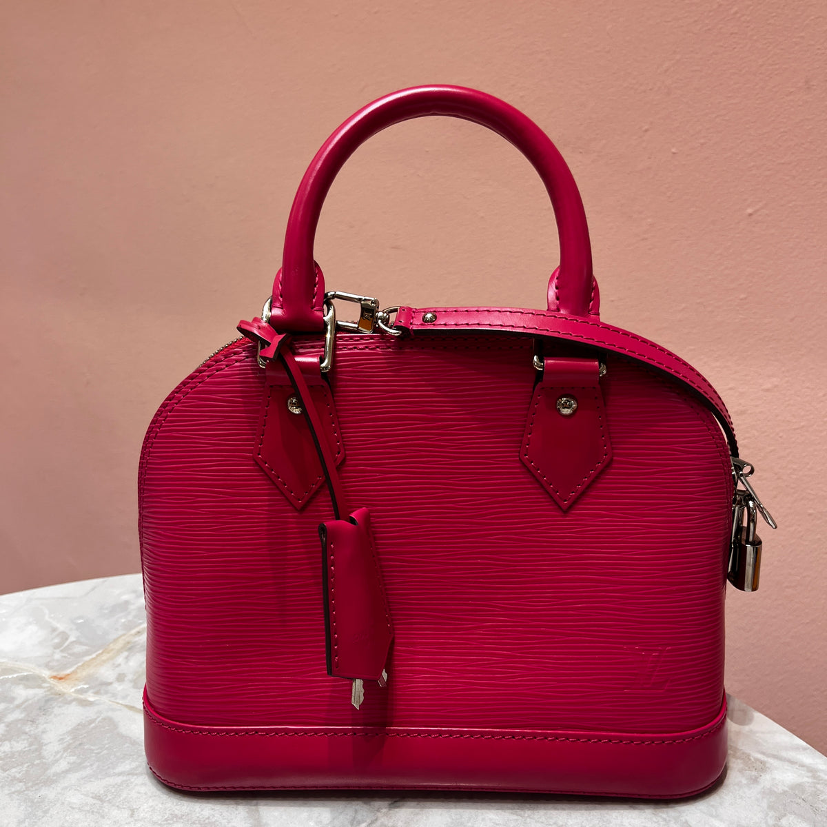 Louis Vuitton Alma BB Hot Pink Epi Leather Crossbody Bag