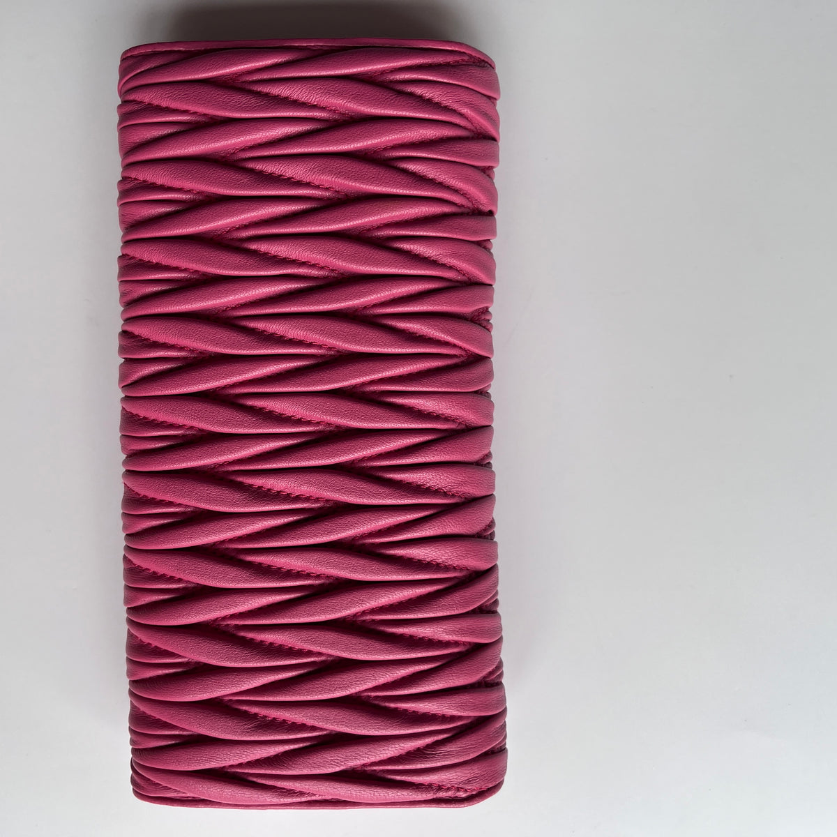 Miu Miu Matelasse Pink Bi-fold Long Wallet with Card Case