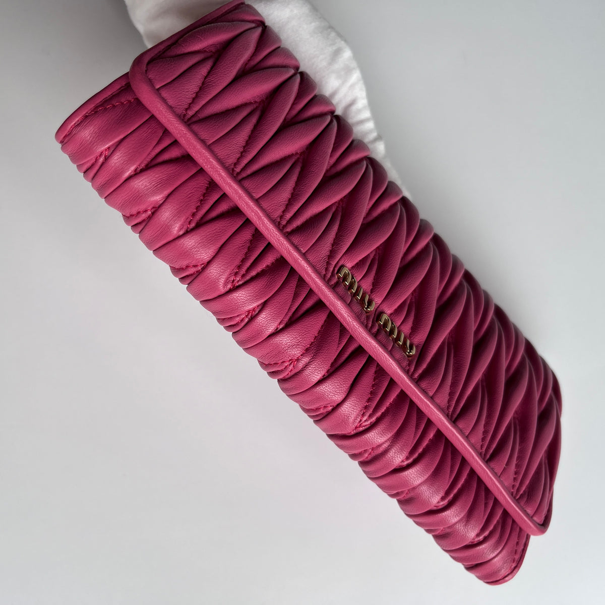 Miu Miu Matelasse Pink Bi-fold Long Wallet with Card Case