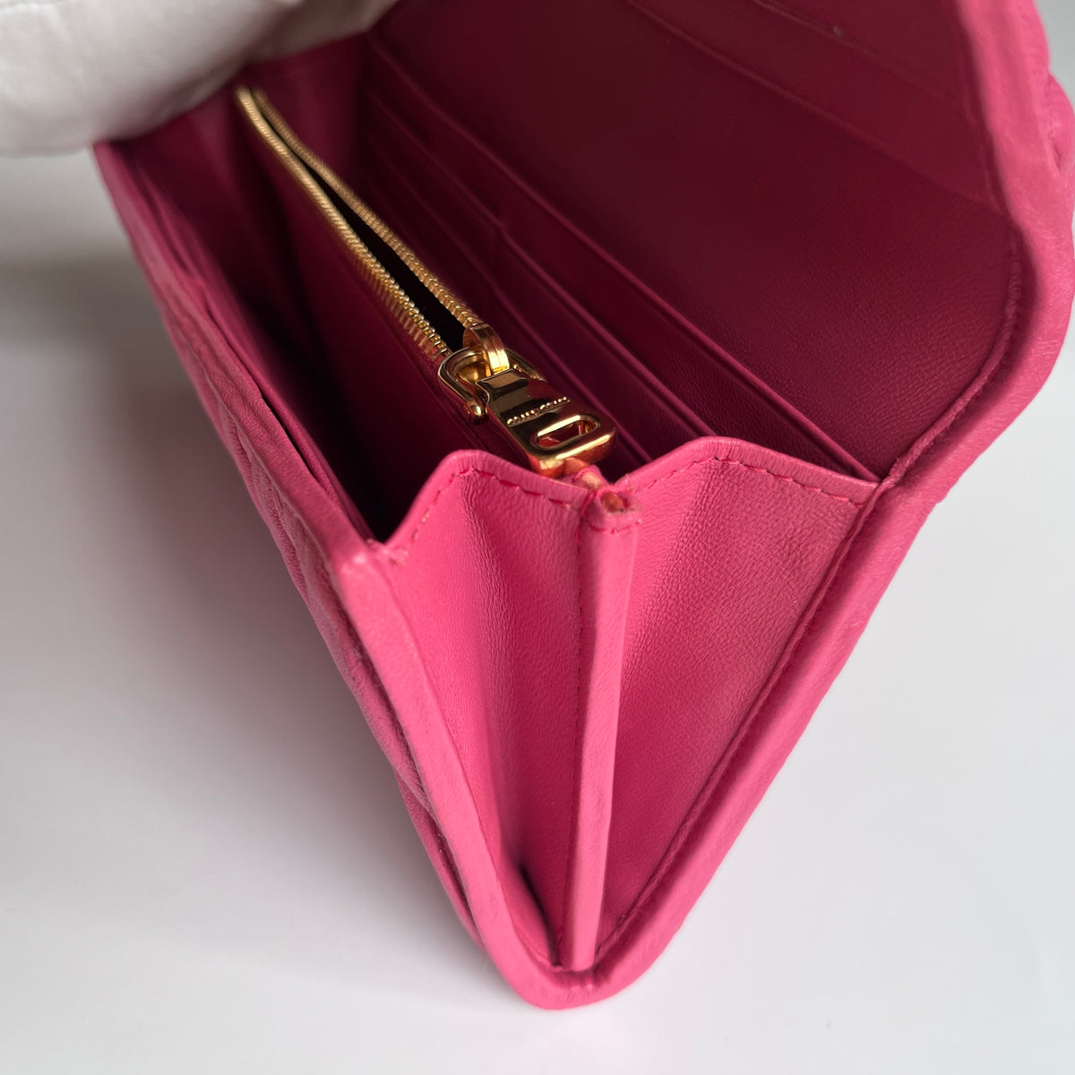 Miu Miu Matelasse Pink Bi-fold Long Wallet with Card Case