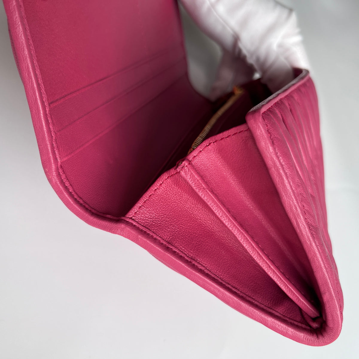 Miu Miu Matelasse Pink Bi-fold Long Wallet with Card Case
