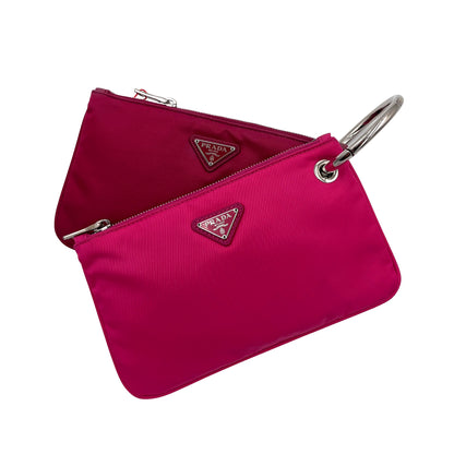 Prada Pink Nylon Duo Pouch