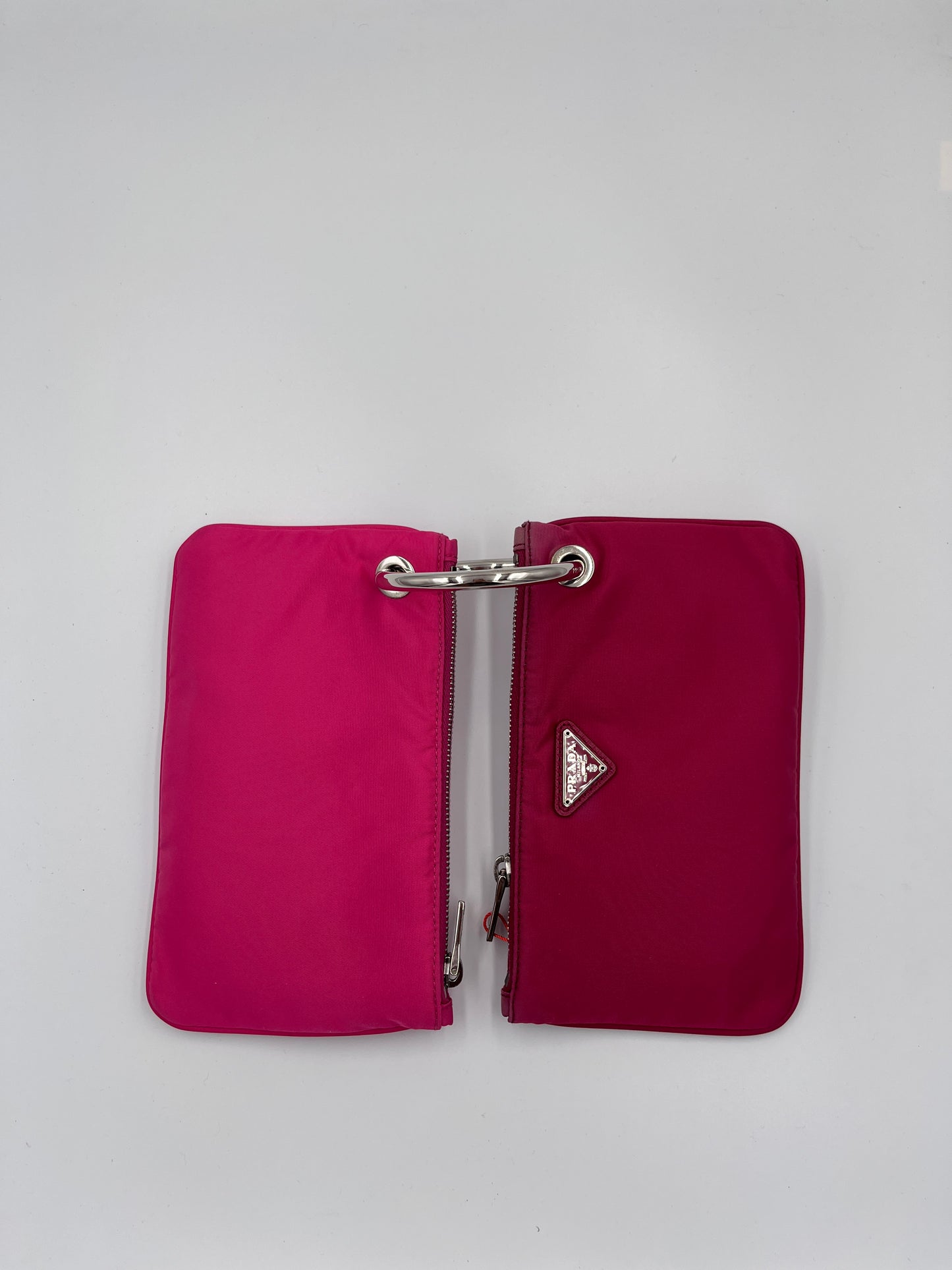 Prada Pink Nylon Duo Pouch