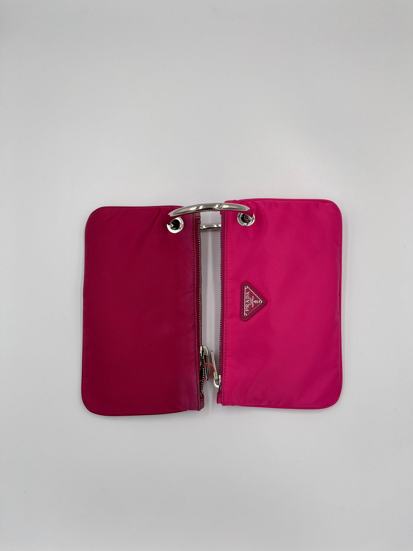 Prada Pink Nylon Duo Pouch