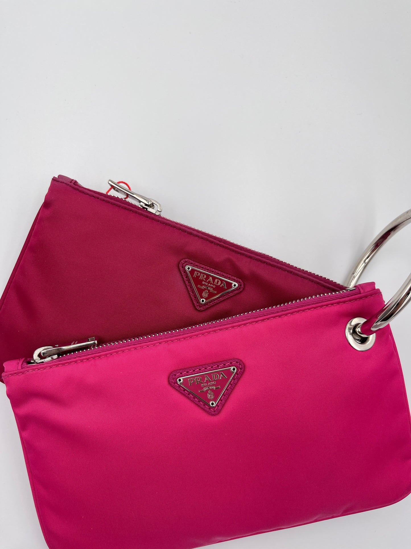 Prada Pink Nylon Duo Pouch