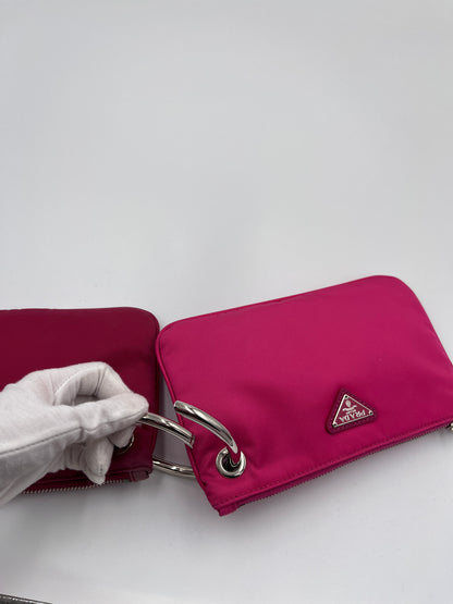 Prada Pink Nylon Duo Pouch