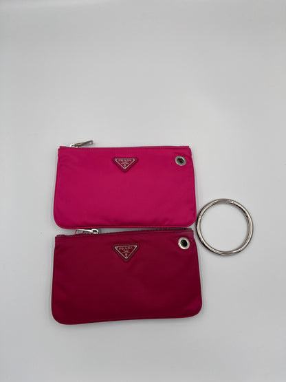 Prada Pink Nylon Duo Pouch