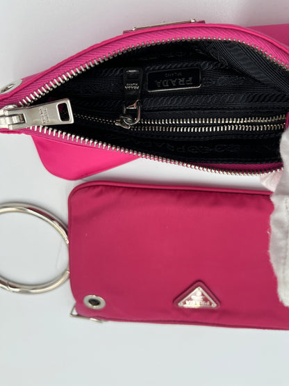 Prada Pink Nylon Duo Pouch