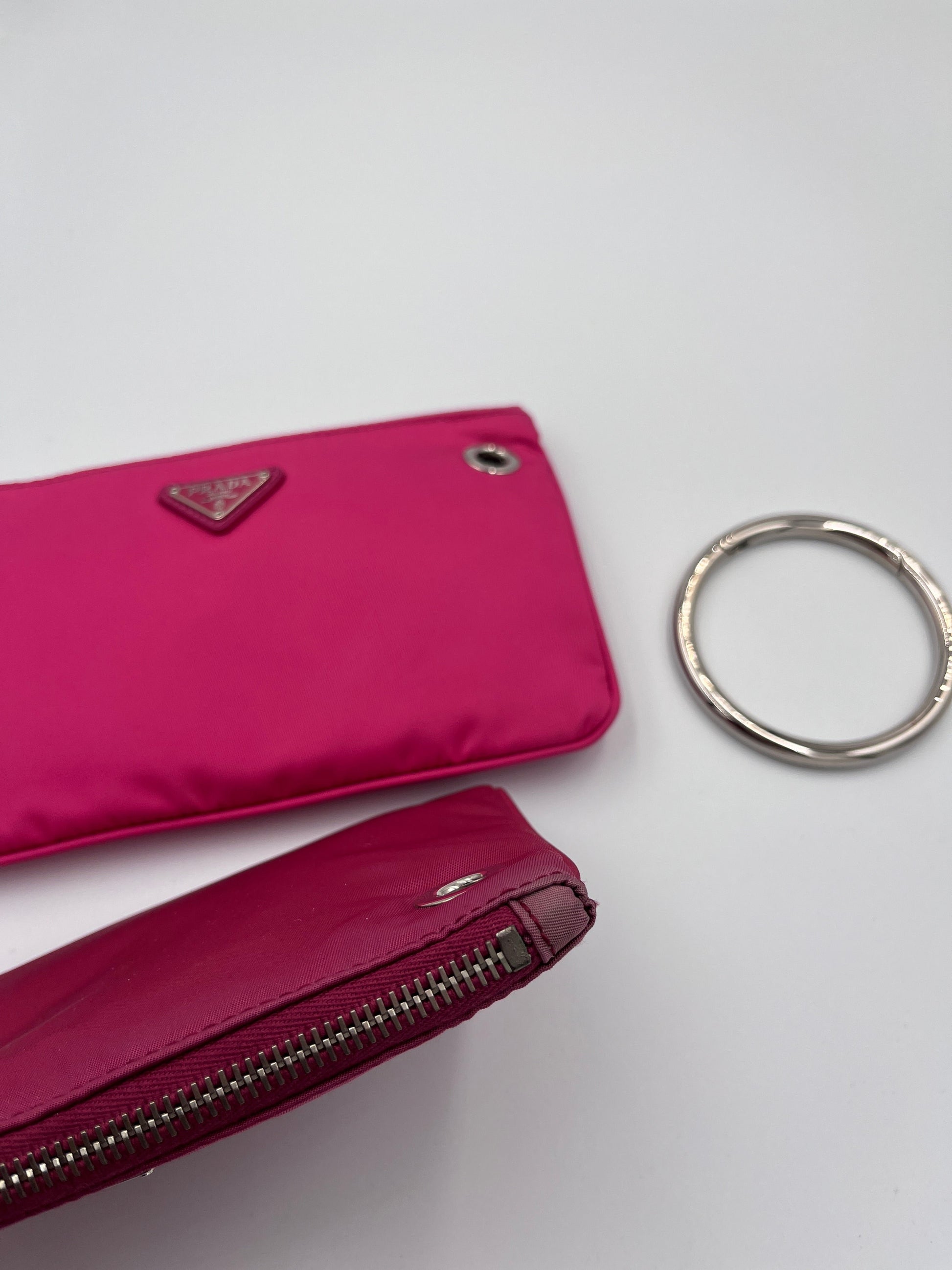 Prada Pink Nylon Duo Pouch