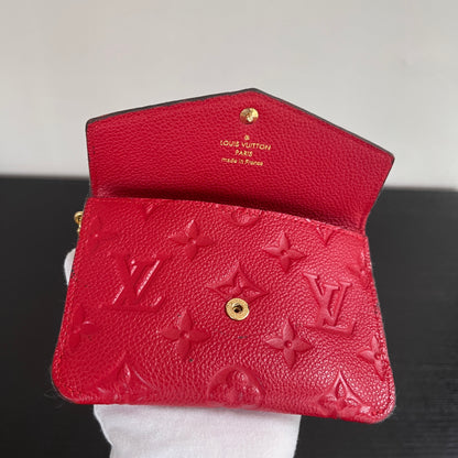 Louis Vuitton Red Empreinte Leather Cles Coin Purse